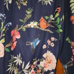 EXPRESS  medium navy blue bird floral long sleeve shirt dress Photo 6