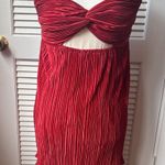 Hello Molly LIVING UPTOWN PLISSE STRAPLESS MINI DRESS RED size 10 Photo 0