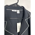 Jason Wu NEW  Pajama Top Womens Medium Black Satin Sleep Button Front Medium Photo 2