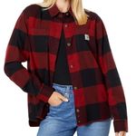 Carhartt Rugged Flex Loose Fit Red Black Buffalo Plaid Checked Flannel Shirt 3X Photo 0