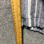 Briggs New York Briggs Linen Blend Striped Wide Leg Pants Women Medium Drawstring Casual Blue Photo 2