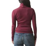NWOT American Giant Women’s Luxe Rib Turtleneck Zinfandel Size XL Purple Photo 2