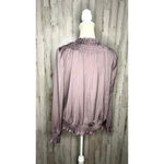 Current Air Women's Size Large Light Purple Tie Front Long Sleeve Satin Blouse Photo 2