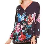 Johnny Was  Women's Zahara Floral Printed embroidered Button-Front Top NWT Photo 0