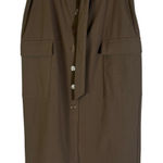 NYCC Brown Cargo Belted Midi Skirt Button Front Pockets Womens Size M Size L Photo 0