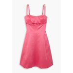 PATOU Pink Cotton Blend Satin Mini Dress FR 44 Cutout Waist Cocktail Party Dress Size undefined Photo 1