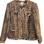 Chico's Chico’s Fringe Tweed Ida Jacket Size 2 / 12 Business Career Academia Preppy Photo 0