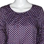 Boden Shirt Women 8 Blue White Yvonne Button Back Apple Print Preppy Novelty Photo 4