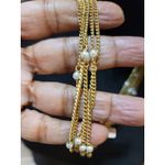 Women's Layered Gold Chain Pearl Necklace With Toggle Clasp Elegant Jewelry Photo 6