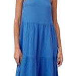 Rails Valeria Tiered Midi Dress Gauzy Palace Blue 100% Cotton Sun Dress Large L Photo 0