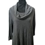 Artisan NY  Charcoal Gray Cowl Neck Sweater Dress Minimalist Lagenlook Chic Photo 1