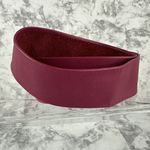 Vintage Women Adjustable Wide Leather Belt With Brass Paisley Clip Buckle Size M Pink Photo 3