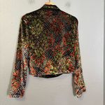 Anthropologie  Ett:Twa Velvet Multicolor‎ Patterned V Neck Wrap Top Size 2 Photo 6