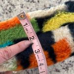 Womens Colorblock Furry White Pearl Handle Purse‎ Handbag Multicolor Black Photo 7