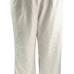 Abercrombie & Fitch Women's White Striped Pleated Wide leg Trousers Pants Sz 36 Photo 0