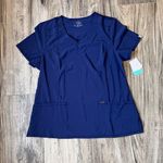 Cherokee  Infinity Women's Sz XL Scrub Top Navy Blue Nursing Medical Work NWT #35 Photo 0