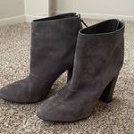 J.Crew Adele Heeled Ankle Boot Suede Leather Size 6 Italian Gray Slouchy Boots Photo 2