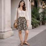 Paper Crane Women's High Waisted Chic Simple Casual Style A-Line Skirt Size M Photo 9