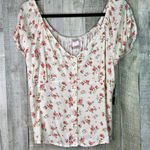No Boundaries  Size XL(15-17)Milkmaid Floral V-Neck Button Front Shirred Back Top Photo 0