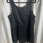 Vintage Womens Plus Size 22W Black Sleeveless Flowy Lace Dress Mini W/ Linning Photo 0