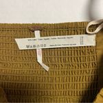 Free People  Top Women’s Olive Green Halter Tie Front Crop Top Sz L EUC Cotton Photo 4