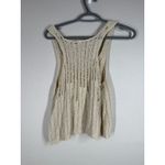 Free People Beige Knit Cropped Tank Top Sz S Boho V Neck Cottagecore Beachy Photo 3