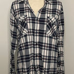Coastal Blue Coastal Plaid Flannel Shirt Medium Blue Casual Button Up Preppy Grunge Granola Photo 0