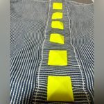 JET JOHN ESHAYA Striped Blue Tote Bag with Neon Yellow Studs Photo 4