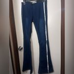 Newbury Kustom  Womens Dark Blue Jeans M Mid Rise Flare Stretch Wash Pull On Photo 8