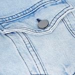 Topshop Blue Denim Long Sleeve Distressed Raw Hem Button Front Shirt Dress Sz 4 Photo 8