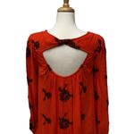 Free People Dress Emma Swing Mini Sz Sm Orange Embroidered Floral Boho Hippie Photo 8