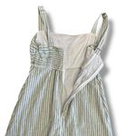 Abercrombie & Fitch  Linen Stripe Sundress Romper Sage Green Small Photo 6