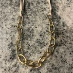 Francesca's NWOT Gold Chain Necklace with Faux Leather Light Pink Tie Neck Photo 1