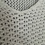 J. McLaughlin Crochet Open Knit Weave Sweater S Gray Metallic Mesh Beachy Mermaid Photo 1