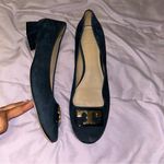 Tory Burch  Gigi Royal Navy Suede
Pumps Low Heel Gold Logo Photo 2