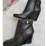 Isaac Mizrahi Size 8.5 VICKY Leather Wedge Ankle Booties New Photo 1