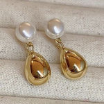 18K Gold Plated Metal Teardrop Dangle Drop Earrings for Women Photo 0