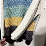 st. john's bay Y2K Cable Knit Sweater Colorblock Oversized Pulllover soft knit Pastel sz L Photo 4