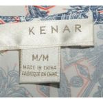 Kenar Ladies White & Blue Printed Blouse Top Size M Lightweight Career Church Photo 7