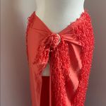 Swim Sarong Coverup Womens Sz Small Coral Wrap Waist Fringe Pink Photo 1