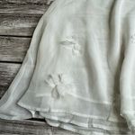 Free People  Women's Crop Sheer Floral High Neck Tank Top XS Extra Small Cream Photo 4