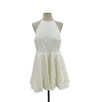 Bardot Teo Lace Mini Dress Halter Open Back White Size US 10 Photo 2