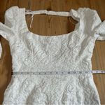 NWT Lulus Elevated Icon White Jacquard Long Sleeve Bow Mini Dress – Size Medium Photo 5