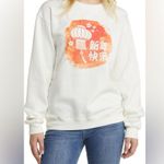Golden Hour White Sweatshirt with Orange Graphic Size L Photo 0
