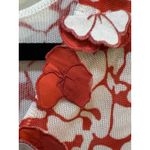 Michael Simon Sweater Vest White Red Floral Tank Top 3D Artsy Whimsy Size XL‎ Photo 3