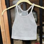 FP Movement Happiness Runs Long Cropped Tank Top ribbed workout sports bra Silver Size XS Photo 3