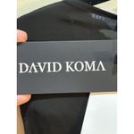 David Koma satin draped midi dress women Black Rhinestone Size 10 Photo 6