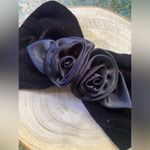 Vintage black velvet rosette spring clip hair bow Photo 1