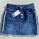 ZARA Z1975 Denim Gemstone Button Skirt Photo 0