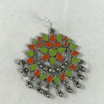 Neon Orange & Yellow Star Bell Charm Earrings Photo 2